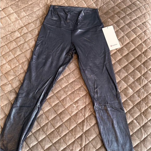 lululemon athletica Pants - lululemon Shimmering Black/Blue Leggings